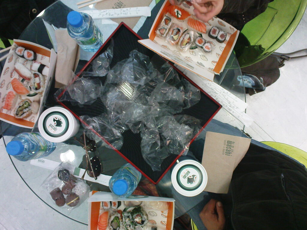 Sushi Verpackungsmüll